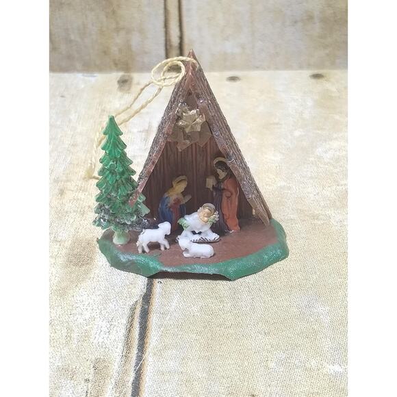 Vintage Nativity Plastic Set One Piece Mary Joseph Baby Jesus Sheep - Picture 1 of 7